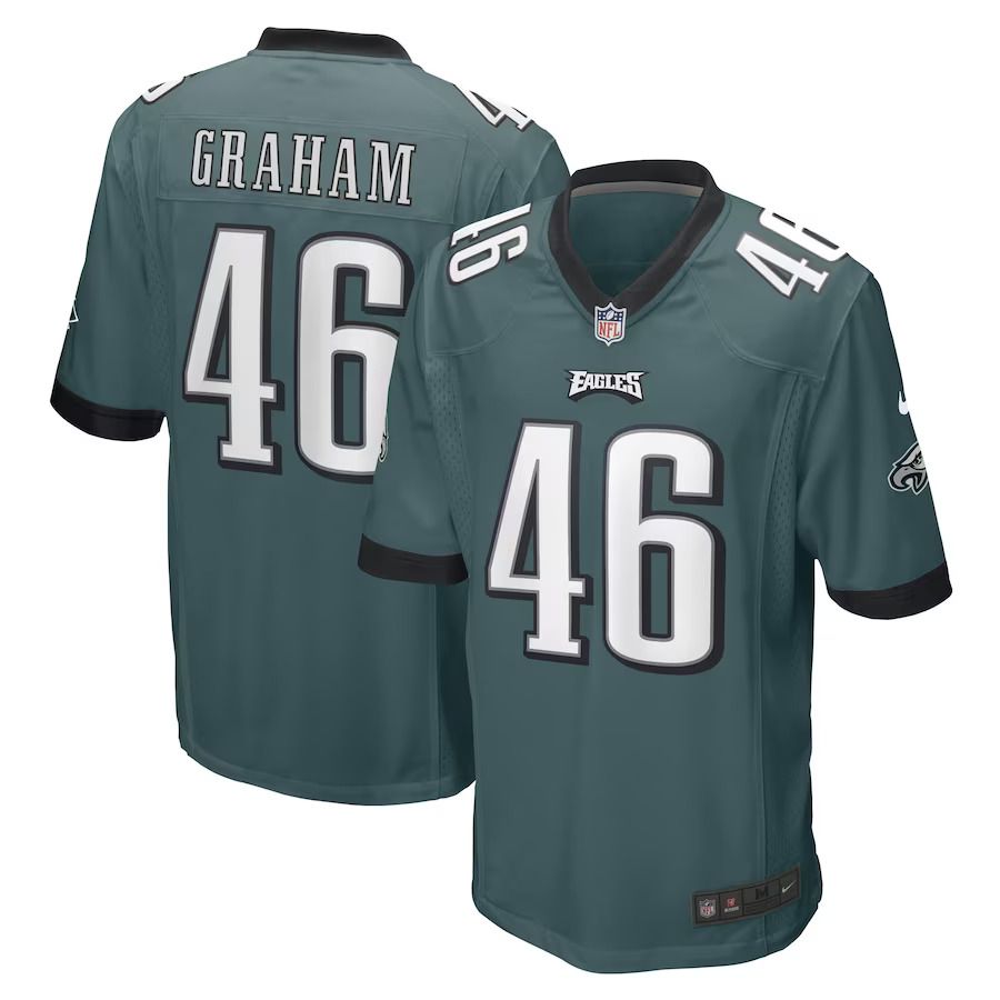 Men Philadelphia Eagles 46 Jaeden Graham Nike Midnight Green Game Player NFL Jersey
